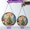 thumbnail image 5 of Merry Christmas Cocker Spaniel Santa Hat Xmas Tree Winter Holiday Stained Glass Suncatcher Cockers Dog Lover Gifts Window Hanging Sign Decor - 01013, 5 of 5
