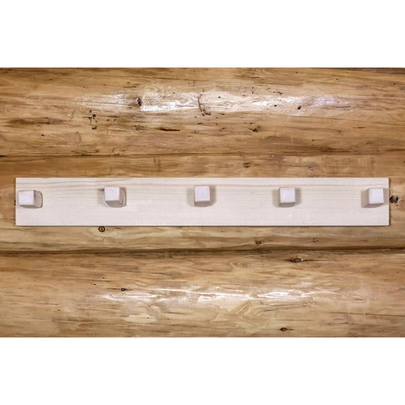 Homestead Collection Coat Rack, 3 Foot, Clear Lacquer Finish