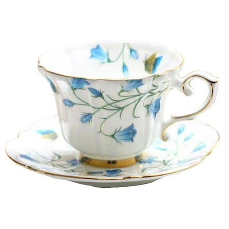

Panda Superstore PF-HOM9302388011-DORIS00157-RP 7.4 oz Porcelain Blue Butterfly Orchid European Style Tea Cup & Saucer Set for Afternoon Tea Multi Color