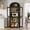 Black, variant on Accreate Arched 6-Shelf Bookcase with Glass Doors, Modern Wooden Display Cabinet with Storage Shelves for Books, Décor and Collectibles
