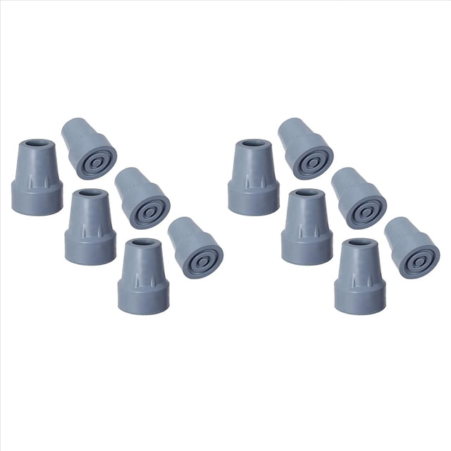 Puntas de Muleta, Puntas de BastóN de Goma Antideslizantes de Alta Resistencia de 3/4 Pulgadas, Tapas de Repuesto para Pies de BastóN, Almohadillas de Muleta, 12 Piezas