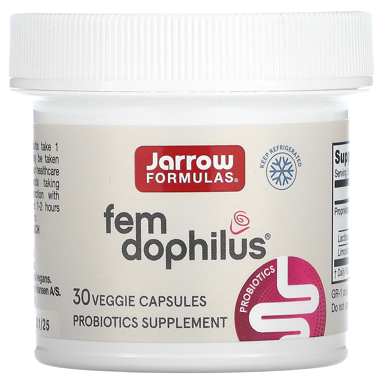 Jarrow Formulas Vegan Fem Dophilus, 5 Billion CFU, 30 Veggie Capsules