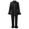 Pajamas for Women Clearance Solid Pants Lapel Flattering Attractive