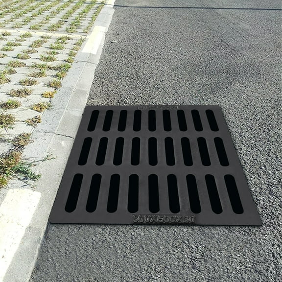 Heavy-Duty Cast Iron Drain Grate, Rustproof & Anti-Corrosion, 661.39LBS Load Capacity, Anti-Slip Design for Parking Lots, Sidewalks, and Yards