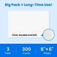 thumbnail image 3 of MWPO Unscented Pet Wipes for Dogs & Cats - 300 Count Dog Wipes for Cleaning Paws, Body, and Butt, Thick & Soft Hypoallergenic Pet Grooming Wipes, 3 of 8