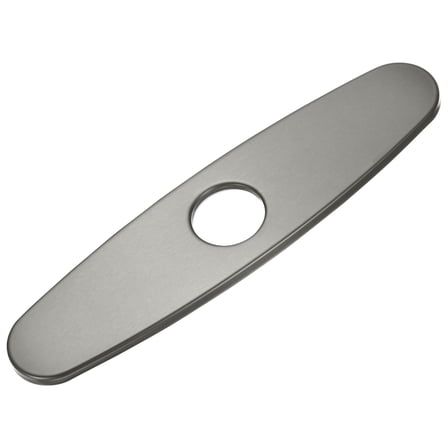 Faucet Deck Plate, 10" 304 Stainless Steel Oval Hole Cover Deck Plate Escutcheon for Bathroom/Kitchen Sink Faucet [Gun-black]