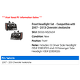 thumbnail image 2 of Front Headlight Set - Compatible with 2007 - 2013 Chevy Avalanche 2008 2009 2010 2011 2012, 2 of 2