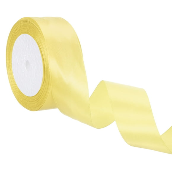 Unique Bargains 24 Yards Light Yellow Satin Ribbon, Polyester for Gift Wrapping Wedding Decoration