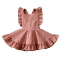 thumbnail image 1 of PENGXIANG Bébé Filles Velours Bretelles Jupe Bébé Enfant en Bas Âge Ruffled Casual Sangle Robe Soleil Été Tenue Vêtements, 1 of 7