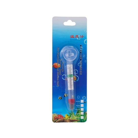 Fish Tank Tropical Aquarium Thermometer Floating Tempered Glass Sucker Easy Read