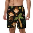 thumbnail image 2 of Haiem Monkeys Swinging from Palms Mens Swim Trunks with Compression Liner 2 in 1 Swimming Shorts Stretch Swimwear Quick Dry,Board Shorts-XX-Large, 2 of 9