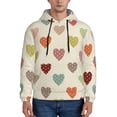 thumbnail image 2 of Bingfone Heart Polka Dot Men'S Drawstring Hoodie Long Sleeve Pocket Sweatshirts-X-Large, 2 of 9