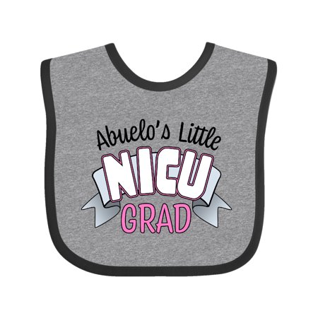 

Inktastic Abuelo s Little Nicu Grad in Pink with Banner Gift Baby Boy or Baby Girl Bib