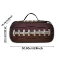 thumbnail image 3 of Rugby Print Pencil Case with Handle, 24X11 inch Large Capacity Pen Bag with Zipper, Portable Pencil Pouch with Compartments, Foldable Stationery Pouch for Classroom Office Supplies Storage, 3 of 5