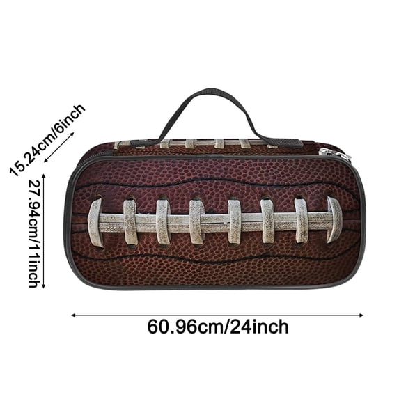Basketball Print Pencil Case with Handle, 24X11 inch Large Capacity Pen Bag with Zipper, Portable Pencil Pouch with Compartments, Stationery Storage Pouch for Classroom Office Supplies Storage