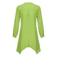 thumbnail image 3 of Eashery Women Button Down Shirt Button Down Blouse Loose Fit Long Sleeve Tops Cotton linen Casual Solid Long Sleeve Shirt Blouse Button Down Tops Ladies Tops and Blouses (Green,XX-Large), 3 of 4