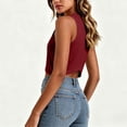 thumbnail image 4 of Gamivast Crop Tops for Women Sleeveless Crew Neck Casual Flowy Muscle Tanks Summer Workout Athletic Shirts Lightweight Loose Fit Comfortable Active Basic Loungewear Wine S, 4 of 7