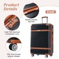 thumbnail image 3 of EBQOSK 3PCS Carry on Luggage Set with 360° Spinner Wheels and TSA Lock, 20/24/28 inch, Lightweight ABS Hardshell Suitcase Kit Airline Approved for Men Women Family Travel, Expand 20% Space Black, 3 of 7