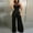 Black, variant on Kiplyki Trendy Pants for Women Solid Color Multi Strap Cross Wide Leg Jumpsuit