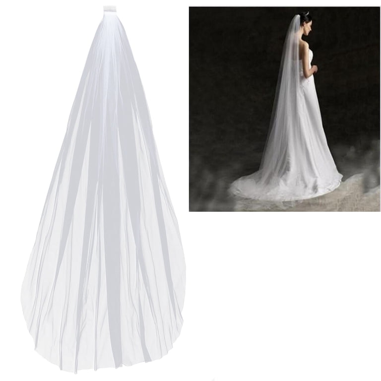 Kesenlong bridal veils Simple Long Elegant Single Layer  display picture 3