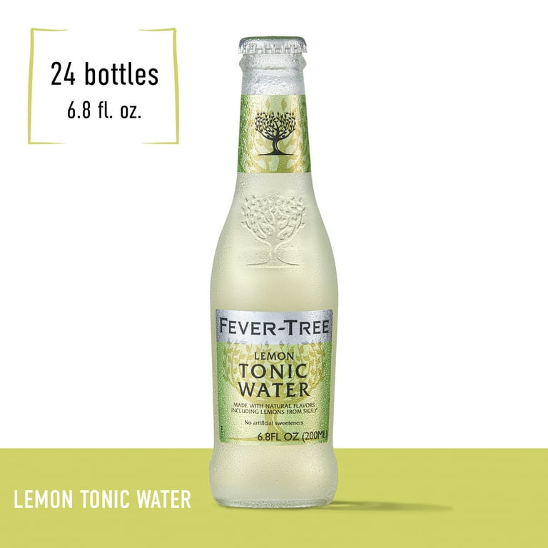 24 Bottles) Fever-Tree Lemon Tonic Water, 6.8 Fl Oz 