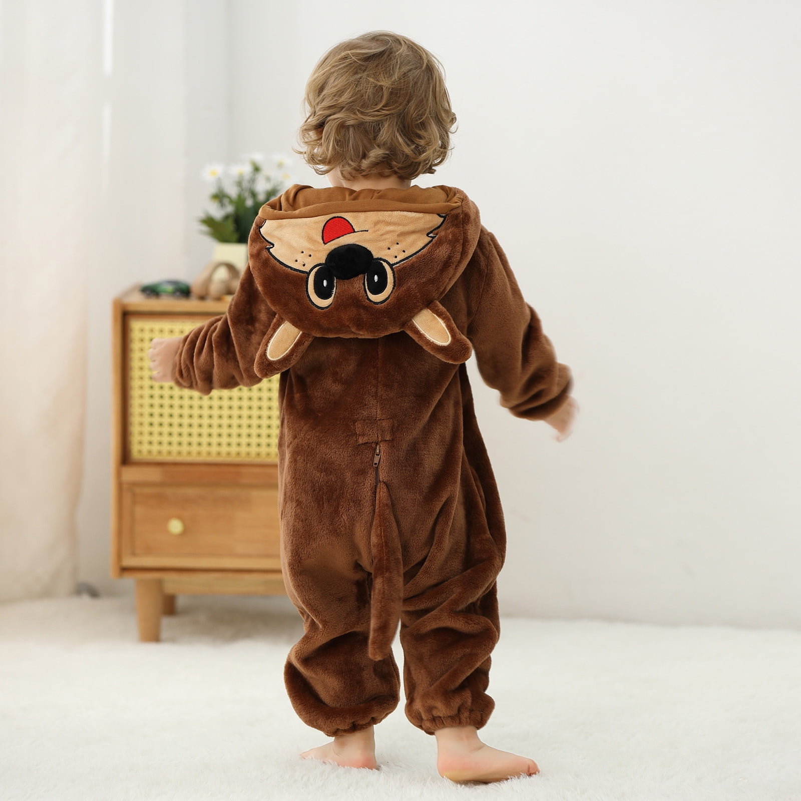 Ahuyic Toddler Kids Casual Rompers, Autumns And Winters Kids Long Sleeved JumpSuit,Toddler Boys And Girls Cute Printing Romper Long Sleeve Hooded Jumpsuit Cute Printing Flannel Clothes