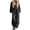 Black, variant on Womens Jumpsuit Casual Denim Jumpsuit Large Pockets Long Sleeves Solid Color Black L