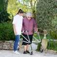 thumbnail image 3 of Gymax Folding Walker Adjustable Small Aluminum Walker w/Wheels for Seniors & Children, 3 of 10