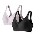 thumbnail image 1 of Mujeres de Color Sólido Cuatro Filas Ajustables Inalámbrico Sujetador de Moda de las Mujeres de Color Sólido Levantamiento Reúne Sujetador, Plegable Sagging Lencería 2Pc Conjunto para el Uso Diario, 1 of 9