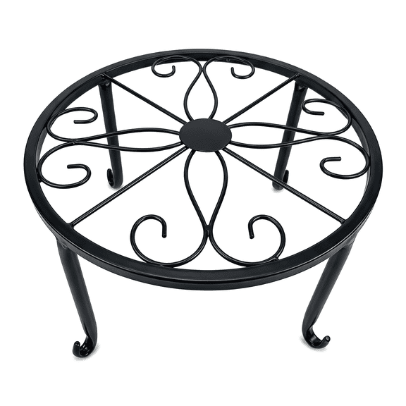 Black Metal Flower Pot Holder, Heavy Duty Plant Support Rack for patio and outdoor use
