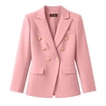 thumbnail image 6 of Atkumj Pant Suits for Women Trendy Double Breasted Blazer and Trousers Business Casual Outfits Formal Work Solid Color Two Piece Sets XL, 6 of 6