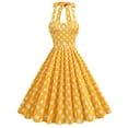 thumbnail image 1 of WILLBEST Vestidos de Mujer Estilo Lunares Retro Temperamento Cintura Un Hombro Encaje Picnic Hermanas Tomar Fotos y Swing Vestido Chica, 1 of 3