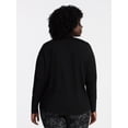thumbnail image 3 of Terra & Sky Women's Plus Size Crewneck Tee with Long Sleeves, Sizes 0X-5X, 3 of 5