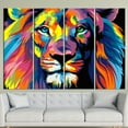 thumbnail image 4 of Colorful Printed, Canvas, 3D Canvas, Large Printed Canvas, Modern Canvas, Abstract Art, Lion Canvas Decor, Colorful Lion Canvas Art, Canvas Wall Decor - Natural Framed, 4 of 9