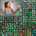 thumbnail image 1 of Sinmoe 30 hojas 400 piezas de tatuajes temporales con purpurina para niños pegatinas impermeables de mariposa, sirena, unicornio, dibujos animados, tatuaje brillante para niñas, regalos de fiesta de c, 1 of 5