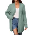 thumbnail image 2 of Women's Sweaters And Cardigans Under $15 Summer Lightweight Long Sleeved V-neck Solid Color Knitted Cardigan Sweater Jacket, 2 of 9
