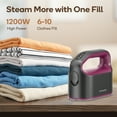 thumbnail image 6 of Smart Steam Iron,1200W Turbocharged Garment Steamer w/ 3 Steam & 3 Dry Modes, Auto-Off, Non Stick Soleplate for Home, Hotel, 6 of 8