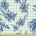 thumbnail image 2 of Ambesonne Floral Fabric by the Yard Upholstery, Blue Peonies Blossom Art, 1 Yard, Violet Blue White, 2 of 5