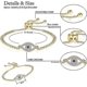 thumbnail image 4 of Evil Eye Bracelet, Sideway Cross Bracelet, Silver/Gold/Rose Gold Bracelet for Women Girls Adjustable Slide Chain Jewelry, 4 of 4