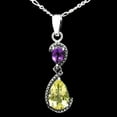 thumbnail image 2 of Lemon Quartz & African Amethyst 925 Sterling Silver Pendant Jewelry DGP1007_B P-1116, 2 of 7
