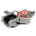 thumbnail image 6 of 1957 Chevrolet Bel Air Convertible Inca Silver Metallic with Red and Silver Interior 1/18 Diecast Model Car by Auto World, 6 of 11