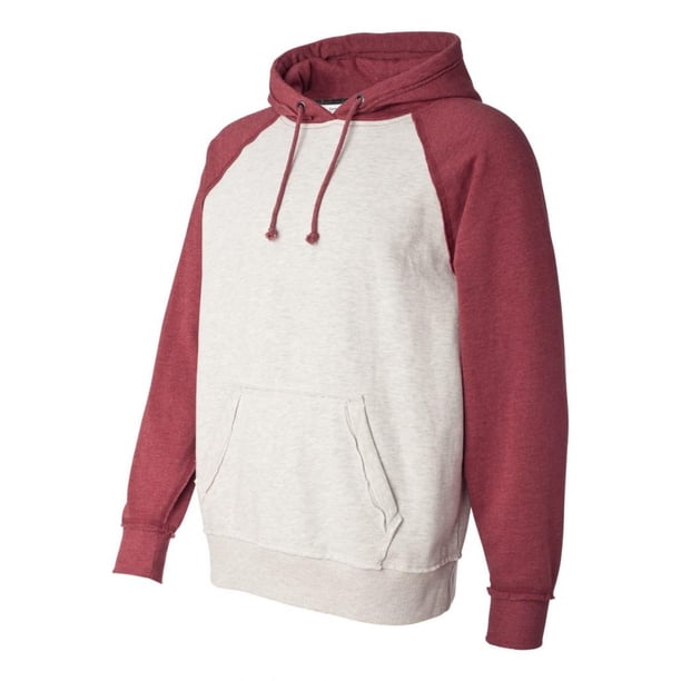 Sudadera con capucha de Heather Vintage - Avena / Heather Simply Red - Pequeño J. America Sudadera