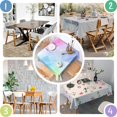 thumbnail image 4 of 60x60in(152x152cm) Square Tablecloth, Waterproof Polyester Table Cover, Wrinkle Resistant & Washable Fabric for Dining, Kitchen, Picnic, Abstract Geometry Print, 4 of 6
