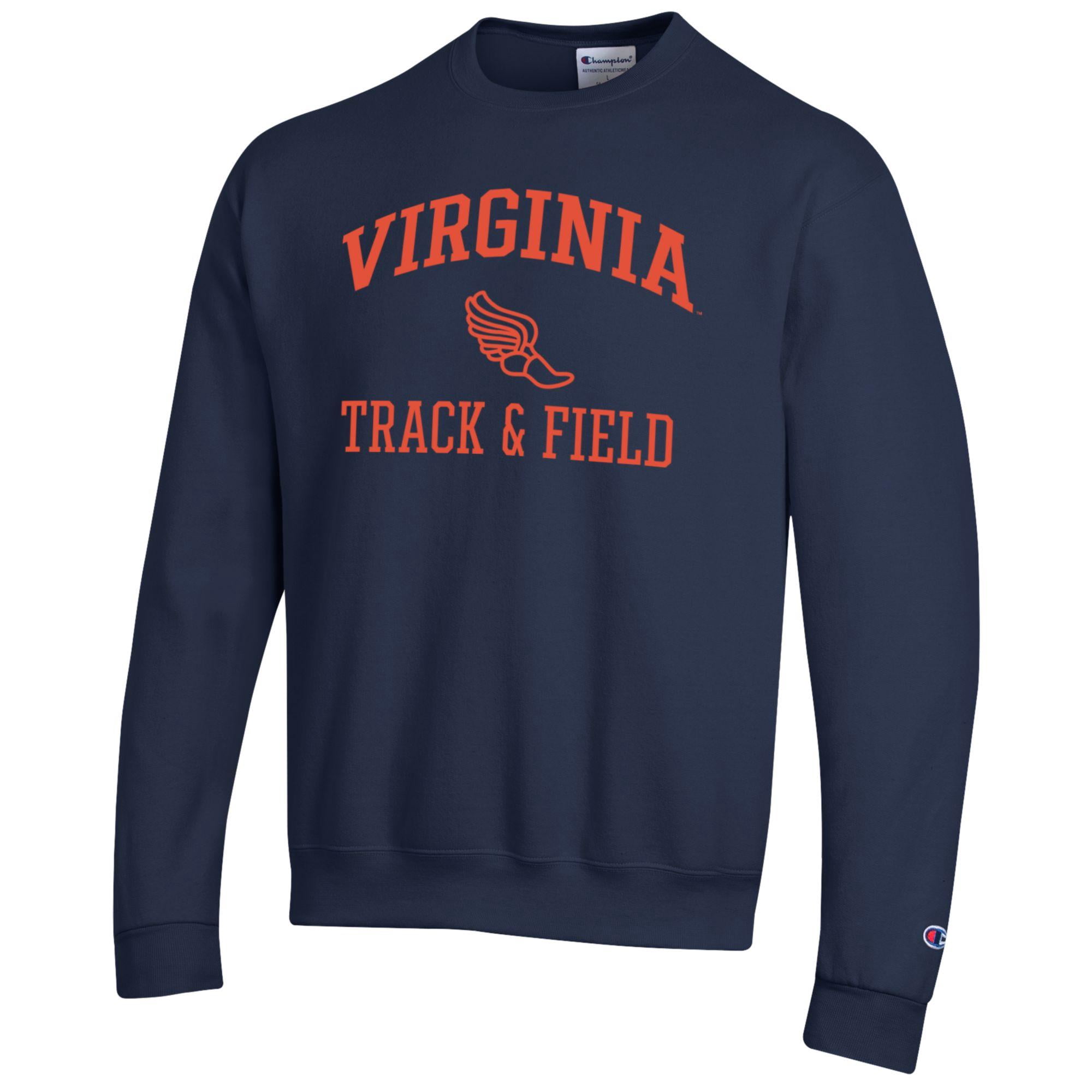 Men's Champion  Navy Virginia Cavaliers Track & Field Icon Powerblend Pullover Sweatshirt