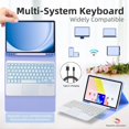 thumbnail image 2 of Keyboard Case for Samsung Galaxy Tab Galaxy Tab S9 FE 10.9 inch S7 S8 S9 11 inch with Trackpad 7 Color Backlit Removable Keyboard Case Cover, 2 of 7