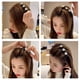thumbnail image 4 of Pinzas para el cabello trenzadas con piedra de cristal brillante perla, 4 piezas para peinado de niñas y mujeres, 4 of 5