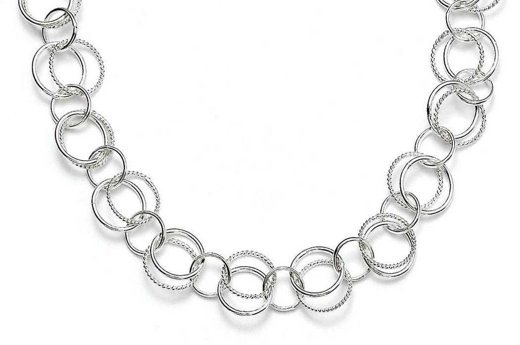 Sterling Silver Twist Polished Double 