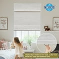 thumbnail image 5 of Keego Cordless Custom Roman Shades for Windows Natural Fabric Roman Blind for Window Treatments Roman Window Shades, White(with Edge Liner,Block 85-90% Light) 48"W x 80"H, 5 of 7