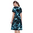 thumbnail image 2 of Bixox Robe d'Été à Manches Courtes pour Femmes Robe Ample Longueur Genou avec Poches-Éclair, 2 of 7