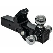 Buyers Products 1802280Tri-Ball Truck Hitch With Hook, Solid Shank for 2-1/2 Inch Receiver Tubes, Chrome Welded Steel Towing Balls, Black Powdercoated, Towing Accessories For Trucks And Trailers